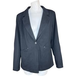 Women with Control Cotton Jersey Blazer Black Medium NWT Career Business‎  Lined
